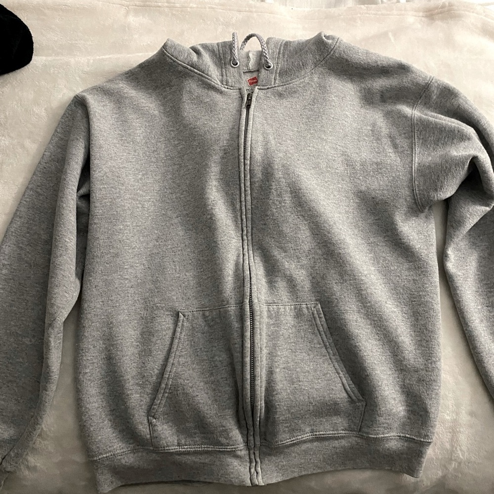 Grey zip up hoodie